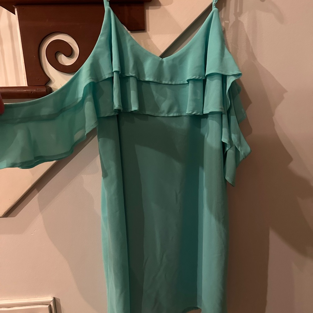 Pink Lily One Shoulder Aqua Dress